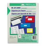 Labels, Laser Printers, 1 X 2.63, White, 30/sheet, 100 Sheets/box