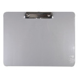 Plastic Brushed Aluminum Clipboard, Landscape, 1/2" Capacity, 11 X 8 1/2