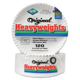 Gold Label Coated Paper Plates, 9" Dia, White, 120/pk, 8 Pk/ct