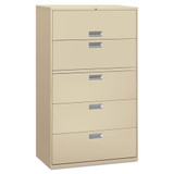 Five-drawer Lateral File Cabinet, 42w X 18d X 64.25h, Charcoal