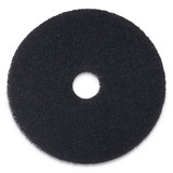 Stripping Floor Pads, 16" Diameter, Black, 5/carton