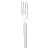 Plastic Cutlery, Heavy Mediumweight Forks, White, 1,000/carton