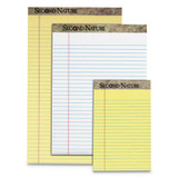 Second Nature Recycled Ruled Pads, Narrow Rule, 5 X 8, Canary, 50 Sheets, Dozen