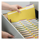 Watershed/cutless Reinforced Top Tab 2-fastener Folders, 1/3-cut Tabs, Letter Size, Yellow, 50/box