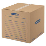 Smoothmove Basic Moving Boxes, Medium, Regular Slotted Container (rsc), 18" X 18" X 16", Brown Kraft/blue, 20/bundle