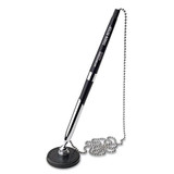 Chain-riter Stick-on Antimicrobial Ballpoint Counter Pen, 1mm, Blue Ink, Black Barrel