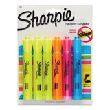 Tank Style Highlighters, Chisel Tip, Assorted Colors, 6/set