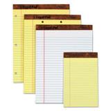 "the Legal Pad" Perforated Pads, Wide/legal Rule, 8.5 X 11, Canary, 50 Sheets, 3/pack