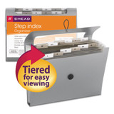 Step Index Organizer, 12 Sections, 1/6-cut Tab, Letter Size, Silver