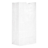 Grocery Paper Bags, 40 Lbs Capacity, #20, 8.25"w X 5.94"d X 16.13"h, White, 500 Bags