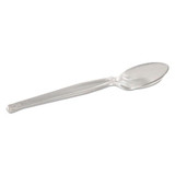Plastic Cutlery, Heavyweight Teaspoon, Crystal Clear, 6", 1,000/carton