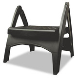 Quik-fold Plastic Step Stool, 1-step, Arched Foot Guides, 13 X 13.5 X 12, Black