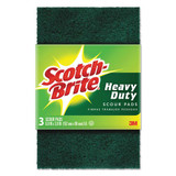 Heavy-duty Scour Pad, 3.8w X 6"l, Green, 3/pack, 10 Packs/carton