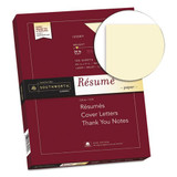 100% Cotton Resume Paper, 24 Lb, 8.5 X 11, Ivory, 100/pack