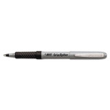 Roller Glide Roller Ball Pen, Fine 0.7mm, Black Ink, Gray Barrel, Dozen