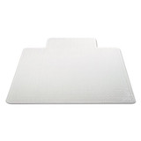 Occasional Use Studded Chair Mat For Flat Pile Carpet, 45 X 53, Wide Lipped, Clear