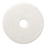 Polishing Floor Pads, 16" Diameter, White, 5/carton