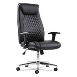 3-oh-three Mid-back Executive Leather Chair, Supports Up To 250 Lbs., Black Seat/black Back, Black Base