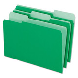Interior File Folders, 1/3-cut Tabs, Legal Size, Green, 100/box