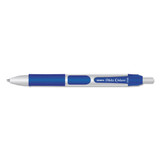 Orbitz Retractable Ballpoint Pen, Bold 1.6mm, Blue Ink, Gray/blue Barrel, Dozen