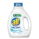 Ultra Free Clear Liquid Detergent, Unscented, 36 Oz Bottle, 6/carton