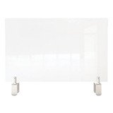 Clear Partition Extender With Attached Clamp, 36 X 3.88 X 18, Thermoplastic Sheeting