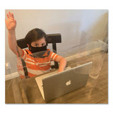 Personal Space Crystal Clear Desk Dividers, 23.6 X 11.8 X 18.9, Pet, Clear, 24/carton