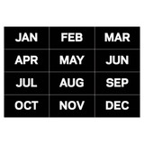 Interchangeable Magnetic Board Accessories, Months Of Year, Black/white, 2" X 1"