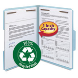 100% Recycled Pressboard Fastener Folders, Legal Size, Gray-green, 25/box