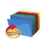 Poly Colored File Folders With Slash Pocket, 1/3-cut Tabs, Letter Size, Assorted, 30/box