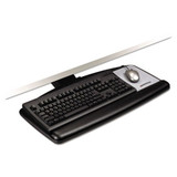 Knob Adjust Keyboard Tray With Standard Platform, 25.2w X 12d, Black