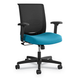 Convergence Mid-back Task Chair With Syncho-tilt Control/seat Slide, Supports Up To 275 Lbs, Iron Ore Seat, Black Back/base