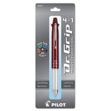 Dr. Grip 4 + 1 Retractable Ballpoint Pen/pencil, Bk/be/gn/red Ink, Burgundy Barrel