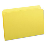 Reinforced Top Tab Colored File Folders, Straight Tab, Legal Size, Yellow, 100/box