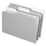 Interior File Folders, 1/3-cut Tabs, Legal Size, Gray, 100/box