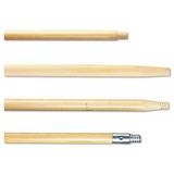 Tapered End Broom Handle, Lacquered Hardwood, 1 1/8 Dia X 54, Natural