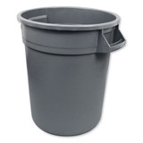 Gator Waste Container, Round, Plastic, 20 Gal, Gray