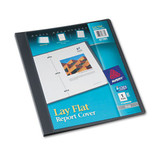 Lay Flat View Report Cover With Flexible Fastener, Letter, 1/2" Cap, Clear/gray