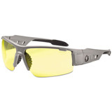 Skullerz Dagr Safety Glasses, Matte Gray Frame/yellow Lens, Nylon/polycarb