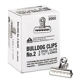Bulldog Clips, Medium, Nickel-plated, 36/box