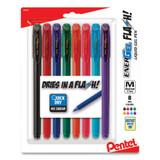 Energel Flash Stick Gel Pen, Medium 0.7mm, Assorted Ink/barrel, 8/pack