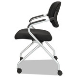 Hvl303 Nesting Arm Chair, Black Seat/black Back, Platinum Base