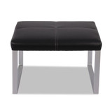 Alera Ispara Series Cube Ottoman, 26.38w X 22.63d X 17.38h, Black/silver