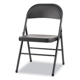 Steel Folding Chair, Graphite Seat/graphite Back, Graphite Base, 4/carton