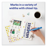 Marks A Lot Regular Desk-style Permanent Marker, Broad Chisel Tip, Blue, Dozen