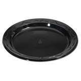 Silhouette Black Plastic Plates, 6 Inches, Round, 125/pack