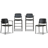 Alera Sorrento Series Stacking Guest Chair, Armless, Black Seat/black Back, Black Base, 2/carton
