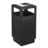 Canmeleon Ash/trash Receptacle, Square, Polyethylene, 38 Gal, Textured Black