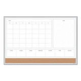 4n1 Magnetic Dry Erase Combo Board, 36 X 24, White/natural