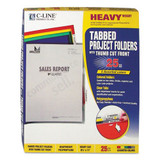 Heavyweight Project Folders With Index Tabs, 1/5-cut Tab, Letter Size, Assorted Colors, 25/box